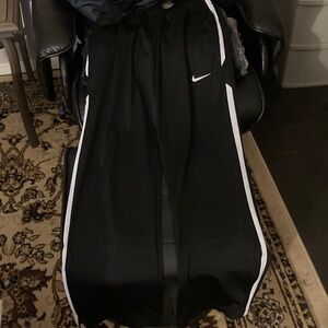 Nike Black Track Pants with White Piping
